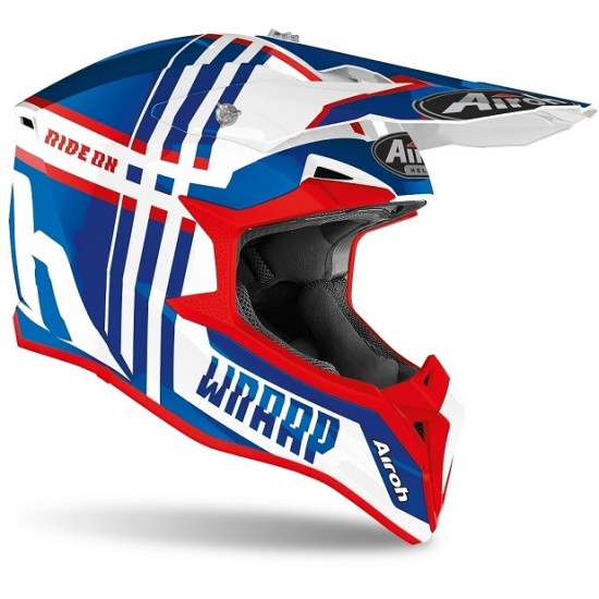 Casco AIROH WRAAP (Rosso-Azzurro)