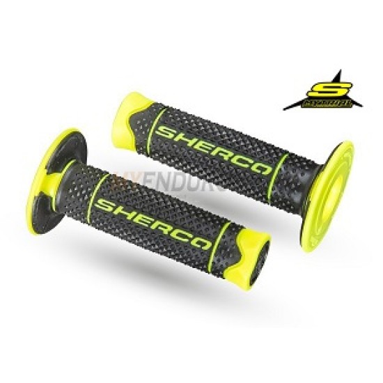 Manopole Originali SHERCO NERO - GIALLO FLUO