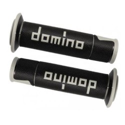 Manopole DOMINO RACING Forate (NERO & GRIGIO) A450